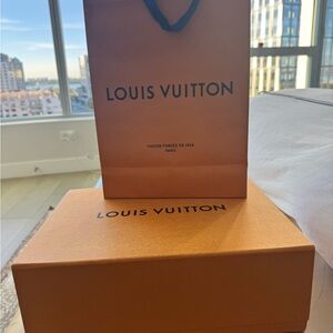 Louis Vuitton Orange Box dust bag and shopping bag bundle